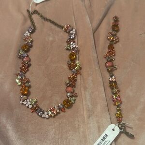 Sorrelli Multicolor Gemstone Necklace and Bracelet Set